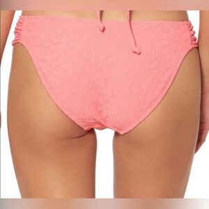 Jessica Simpson side shirred floral design melon color hipster bikini bottoms
